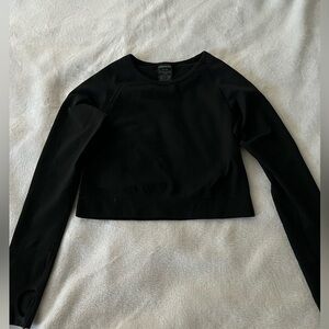 PINK Victoria's Secret Jet Black Long Sleeve Tee